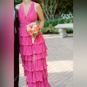 Lulu's Pink Pleated Dress